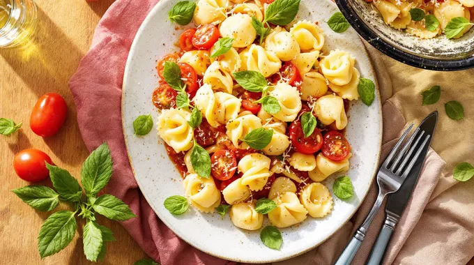 Cheese Tortellini Salad with Tomato Vinaigrette