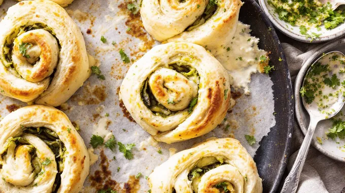 Cheesy Pesto Artichoke Pull-Apart Rolls