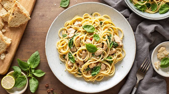 Creamy Chicken and Spinach Pasta