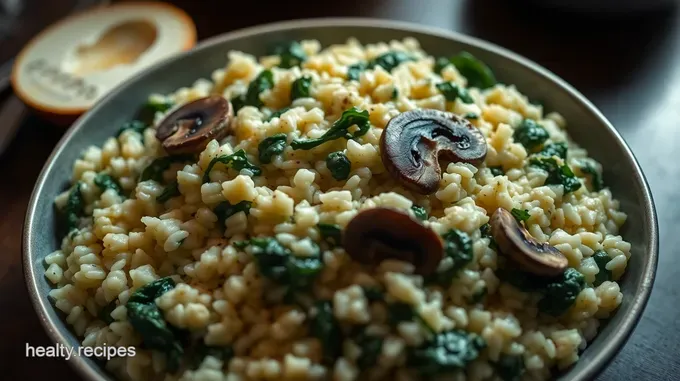 Creamy Spinach and Mushroom Risotto