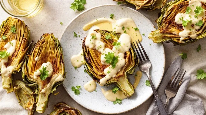 Golden Baked Artichoke Hearts with Aioli