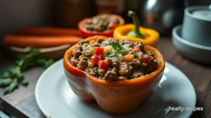 No-Rice Stuffed Bell Peppers with a Savory Twist