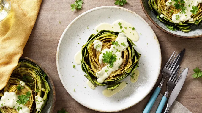 Steamed Artichokes with Herb Aioli Recipe