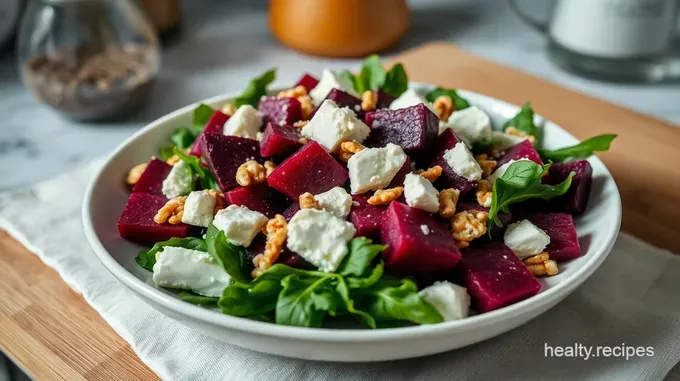 Vibrant Beetroot and Goat Cheese Salad with Crunchy Walnuts