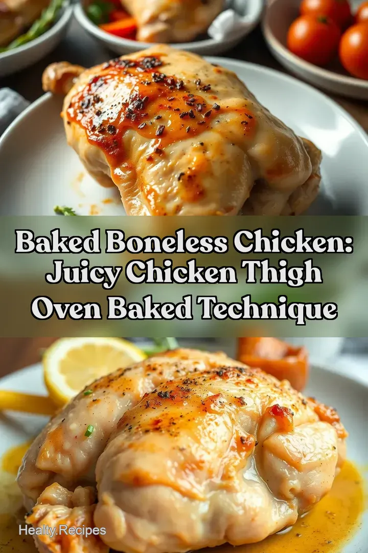 Baked Boneless Chicken: Juicy Chicken Thigh Oven Baked Technique