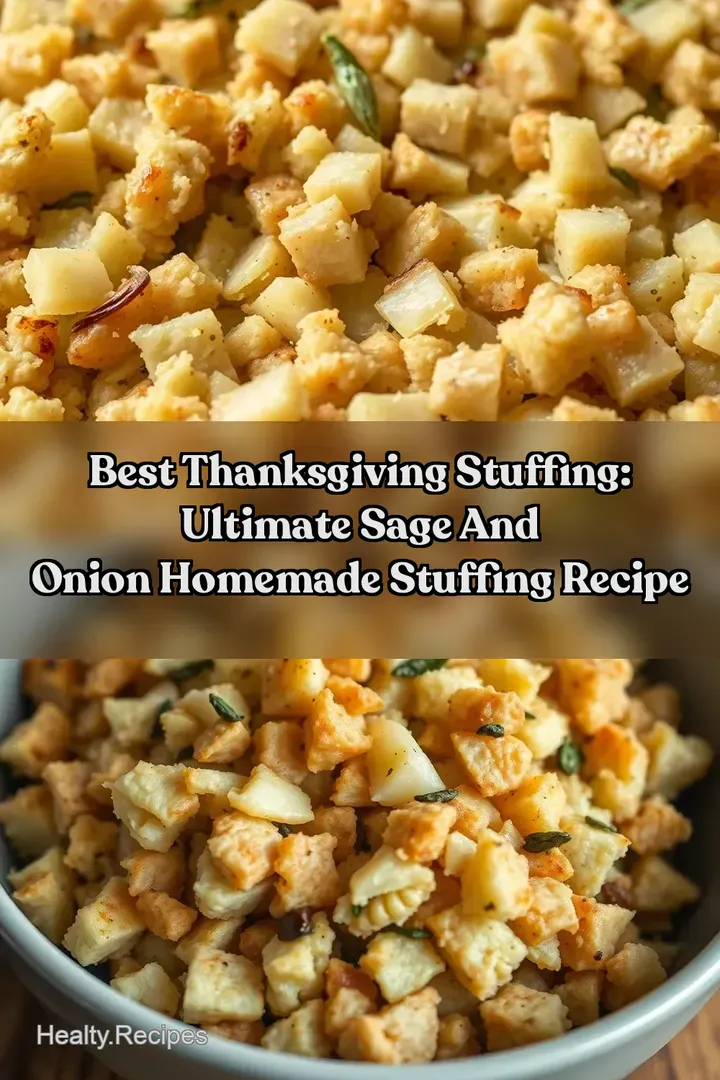 Best Thanksgiving Stuffing: Ultimate Sage and Onion Homemade Stuffing Recipe : PIN FOR LATER Best Thanksgiving Stuffing: Ultimate Sage and Onion Homemade Stuffing Recipe
