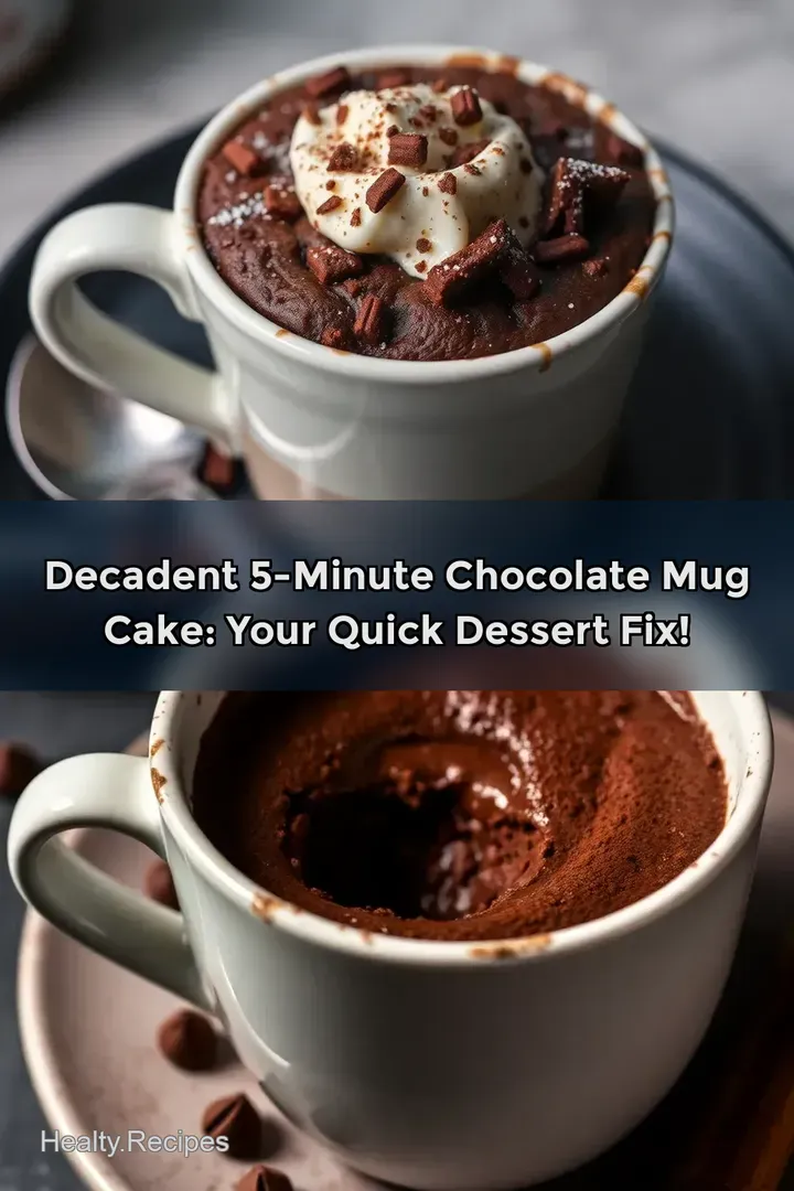 Decadent 5-Minute Chocolate Mug Cake: Your Quick Dessert Fix! : PIN FOR LATER Decadent 5-Minute Chocolate Mug Cake: Your Quick Dessert Fix!