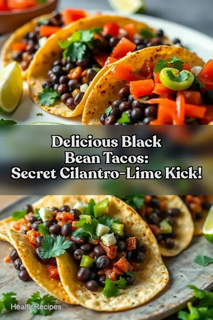 Delicious Black Bean Tacos: Secret Cilantro-Lime Kick! : PIN FOR LATER Delicious Black Bean Tacos: Secret Cilantro-Lime Kick!