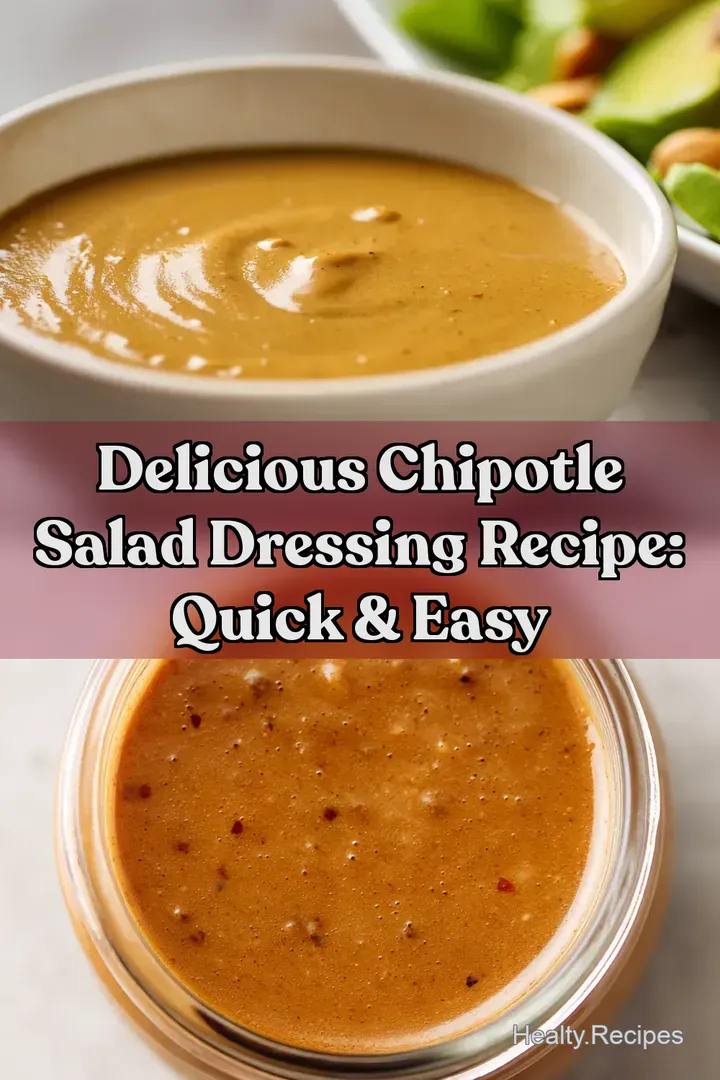 Delicious Chipotle Salad Dressing Recipe: Quick & Easy : PIN FOR LATER Delicious Chipotle Salad Dressing Recipe: Quick & Easy