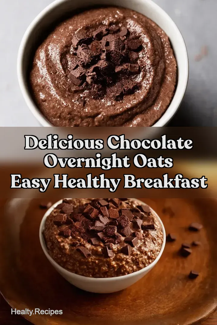 Delicious Chocolate Overnight Oats Easy Healthy Breakfast : PIN FOR LATER Delicious Chocolate Overnight Oats Easy Healthy Breakfast