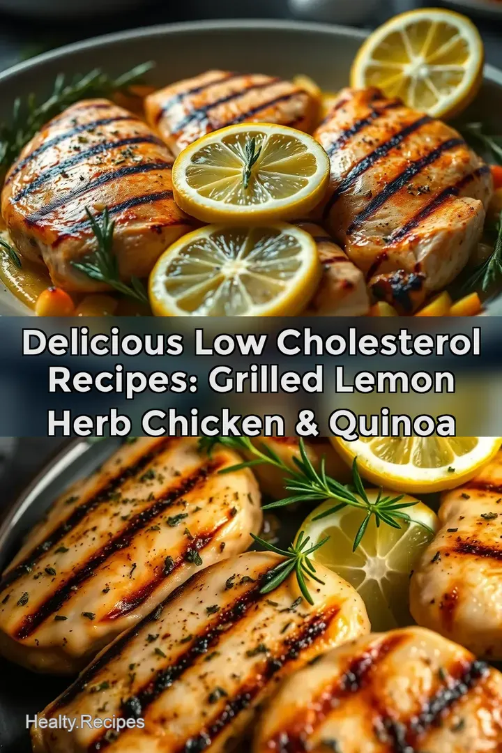 Delicious Low Cholesterol Recipes: Grilled Lemon Herb Chicken &amp Quinoa