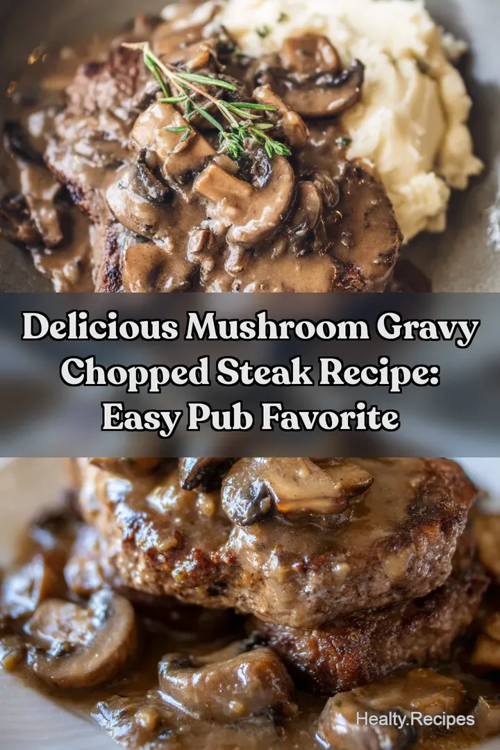 Delicious Mushroom Gravy Chopped Steak Recipe: Easy Pub Favorite : PIN FOR LATER Delicious Mushroom Gravy Chopped Steak Recipe: Easy Pub Favorite