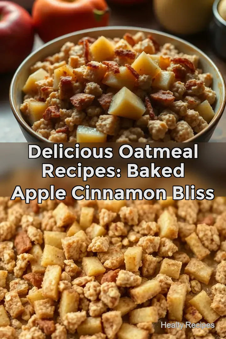 Delicious Oatmeal Recipes: Baked Apple Cinnamon Bliss : PIN FOR LATER Delicious Oatmeal Recipes: Baked Apple Cinnamon Bliss