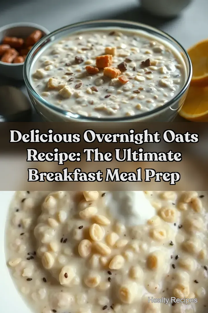 Delicious Overnight Oats Recipe: The Ultimate Breakfast Meal Prep : PIN FOR LATER Delicious Overnight Oats Recipe: The Ultimate Breakfast Meal Prep