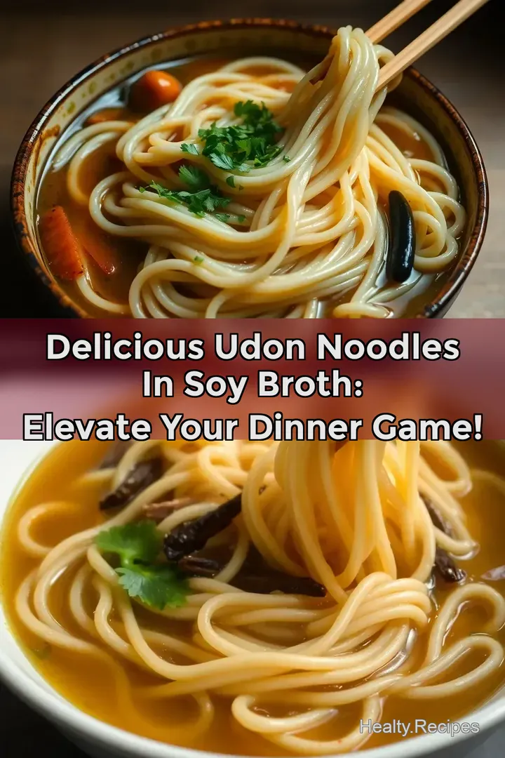 Delicious Udon Noodles in Soy Broth: Elevate Your Dinner Game! : PIN FOR LATER Delicious Udon Noodles in Soy Broth: Elevate Your Dinner Game!