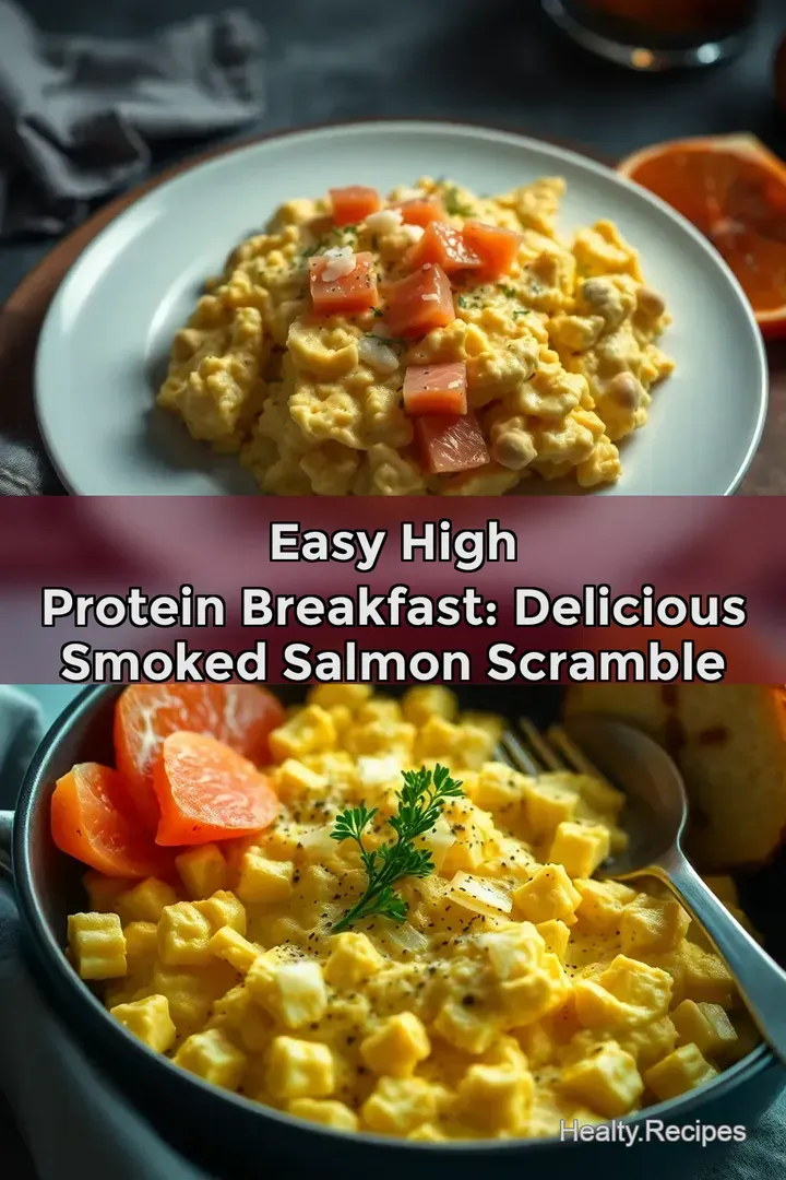 Easy High Protein Breakfast: Delicious Smoked Salmon Scramble : PIN FOR LATER Easy High Protein Breakfast: Delicious Smoked Salmon Scramble