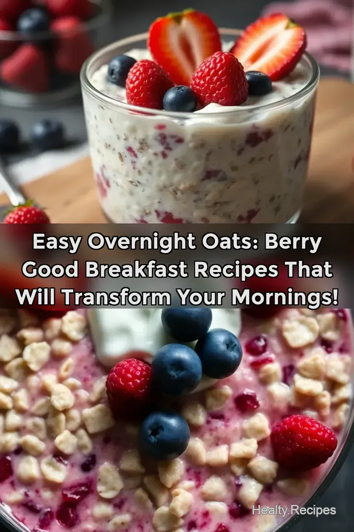 Easy Overnight Oats: Berry Good Breakfast Recipes That Will Transform Your Mornings! : PIN FOR LATER Easy Overnight Oats: Berry Good Breakfast Recipes That Will Transform Your Mornings!