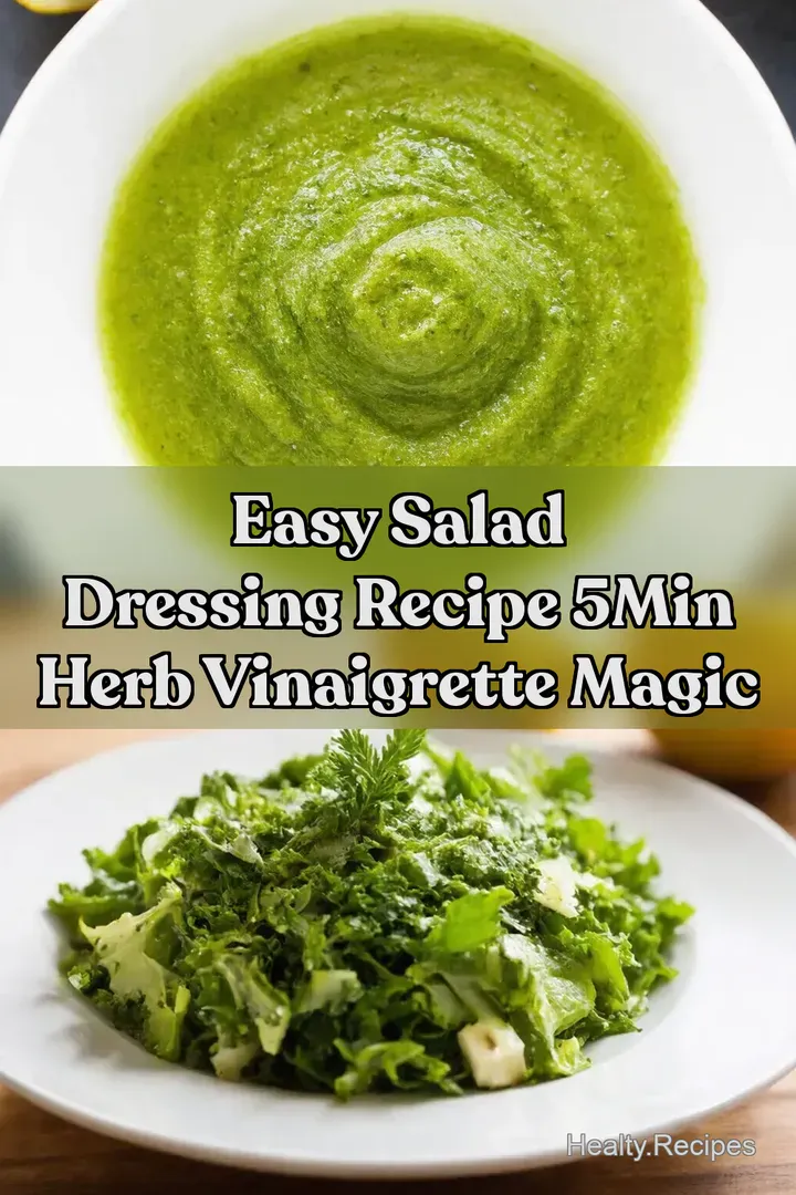 Easy Salad Dressing Recipe 5Min Herb Vinaigrette Magic : PIN FOR LATER Easy Salad Dressing Recipe 5Min Herb Vinaigrette Magic