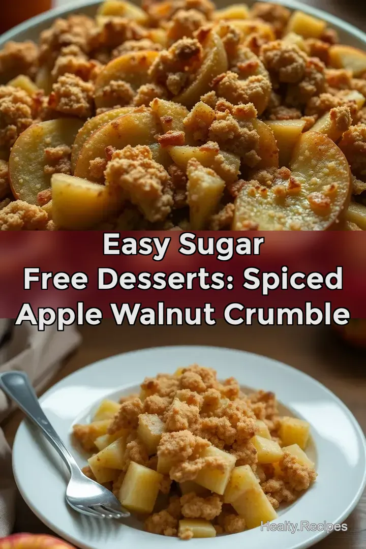 Easy Sugar Free Desserts: Spiced Apple Walnut Crumble : PIN FOR LATER Easy Sugar Free Desserts: Spiced Apple Walnut Crumble