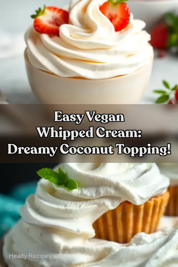 Easy Vegan Whipped Cream: Dreamy Coconut Topping! : PIN FOR LATER Easy Vegan Whipped Cream: Dreamy Coconut Topping!