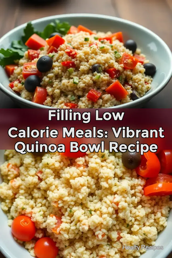 Filling Low Calorie Meals: Vibrant Quinoa Bowl Recipe