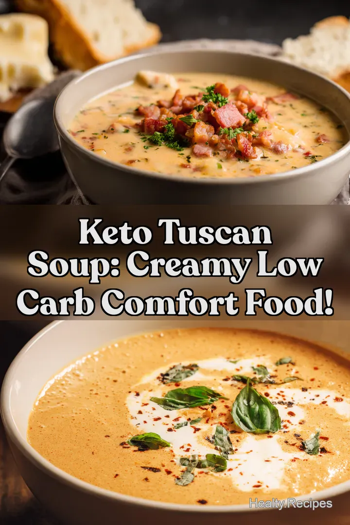 Keto Tuscan Soup: Creamy Low Carb Comfort Food! : PIN FOR LATER Keto Tuscan Soup: Creamy Low Carb Comfort Food!