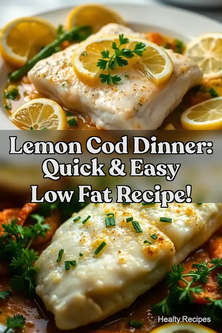 Lemon Cod Dinner: Quick & Easy Low Fat Recipe! : PIN FOR LATER Lemon Cod Dinner: Quick & Easy Low Fat Recipe!