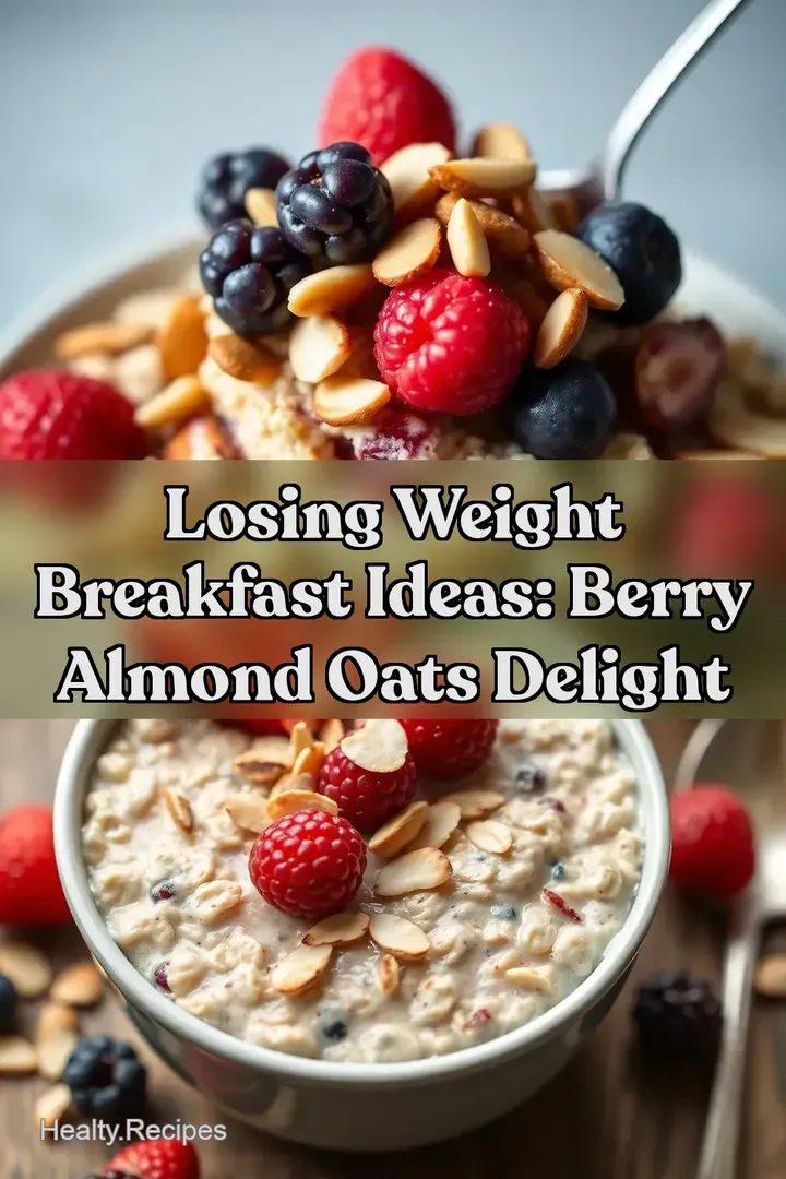 Losing Weight Breakfast Ideas: Berry Almond Oats Delight : PIN FOR LATER Losing Weight Breakfast Ideas: Berry Almond Oats Delight