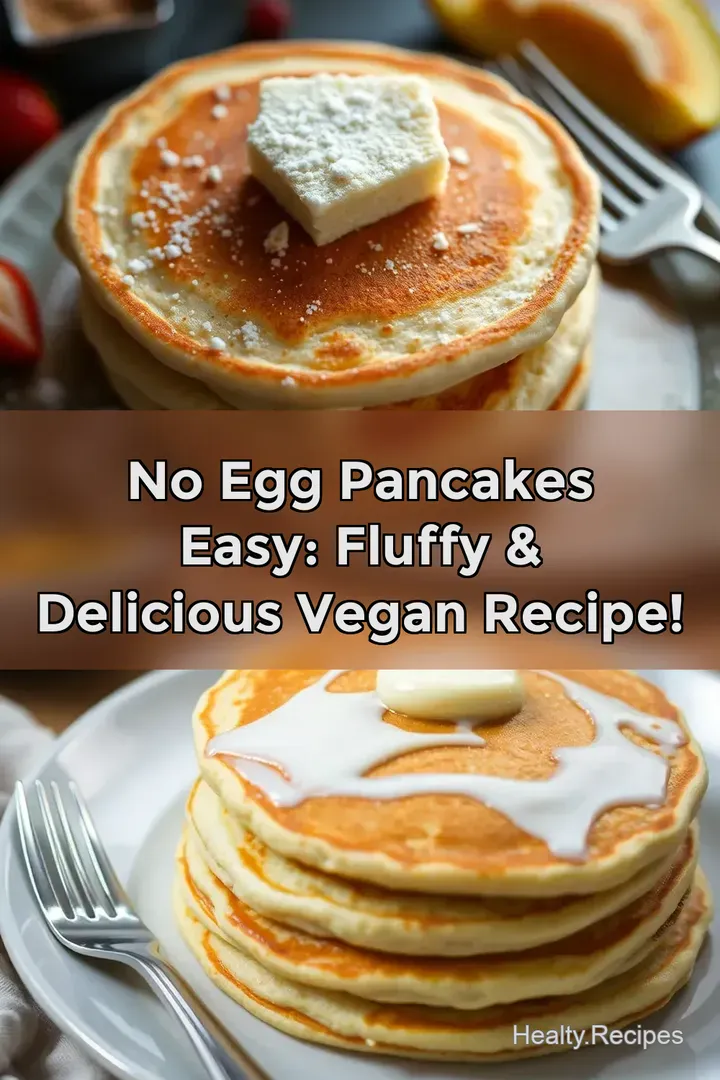 No Egg Pancakes Easy: Fluffy & Delicious Vegan Recipe! : PIN FOR LATER No Egg Pancakes Easy: Fluffy & Delicious Vegan Recipe!