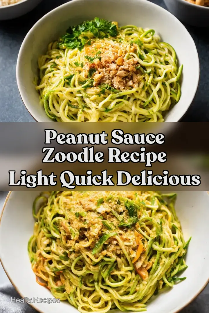 Peanut Sauce Zoodle Recipe Light Quick Delicious : PIN FOR LATER Peanut Sauce Zoodle Recipe Light Quick Delicious