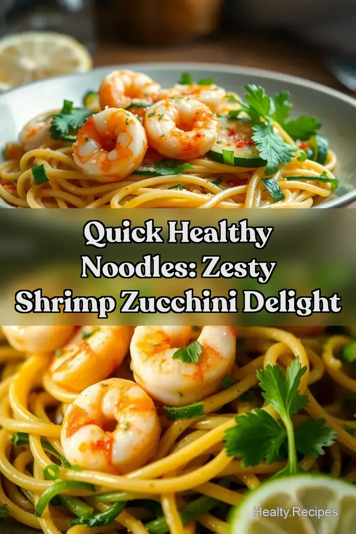 Quick healthy noodles: Zesty Shrimp Zucchini Delight : PIN FOR LATER Quick healthy noodles: Zesty Shrimp Zucchini Delight