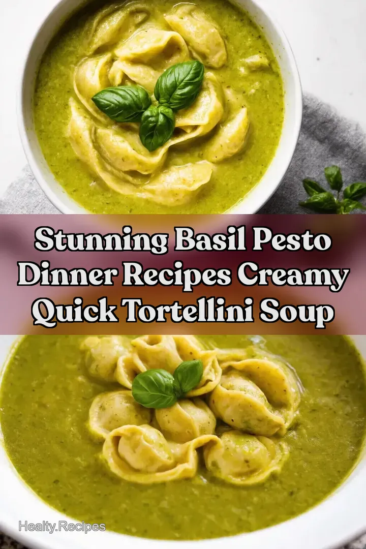 Stunning Basil Pesto Dinner Recipes Creamy Quick Tortellini Soup : PIN FOR LATER Stunning Basil Pesto Dinner Recipes Creamy Quick Tortellini Soup