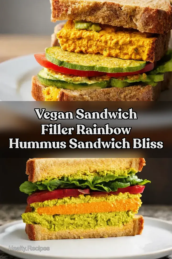 Vegan Sandwich Filler Rainbow Hummus Sandwich Bliss : PIN FOR LATER Vegan Sandwich Filler Rainbow Hummus Sandwich Bliss