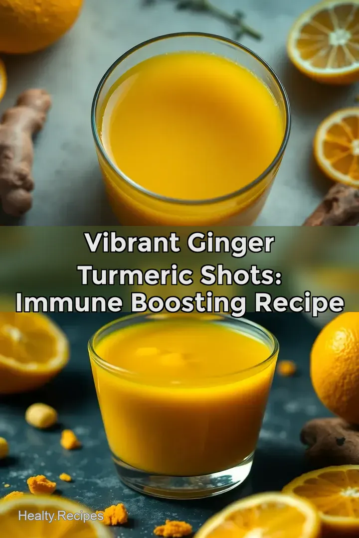 Vibrant Ginger Turmeric Shots: Immune Boosting Recipe : PIN FOR LATER Vibrant Ginger Turmeric Shots: Immune Boosting Recipe