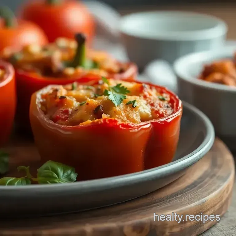Stuffed Peppers with Cauliflower Rice