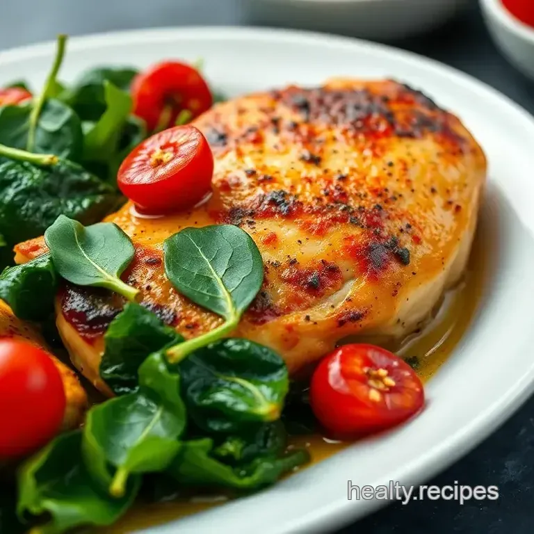 Healthy Baked Chicken with Spinach & Tomatoes