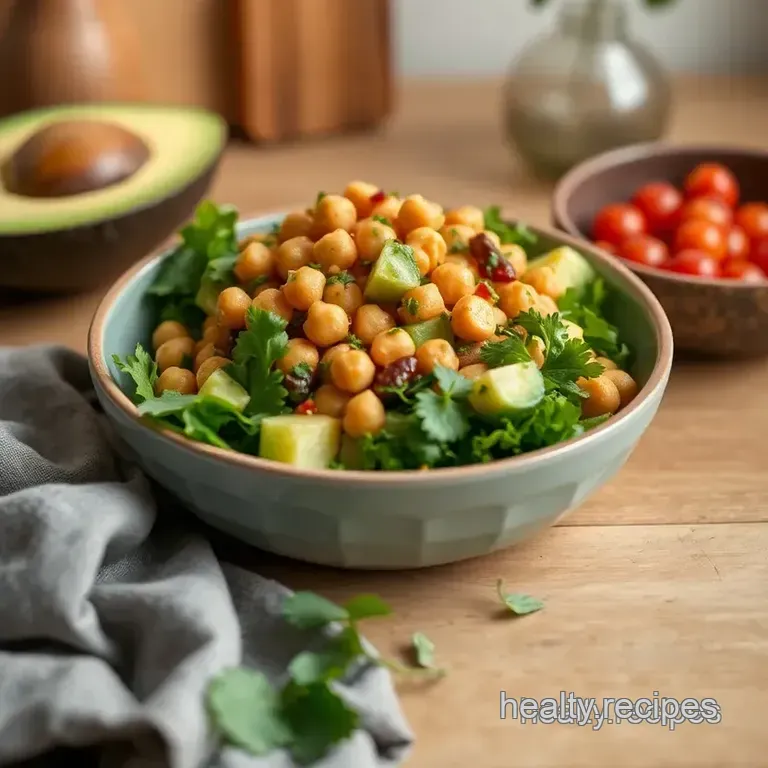 Quick Chickpea Avocado Salad Recipe presentation
