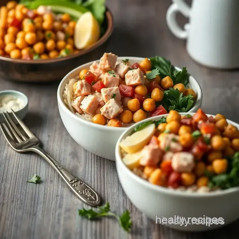 Chickpea & Tuna Power Bowls presentation