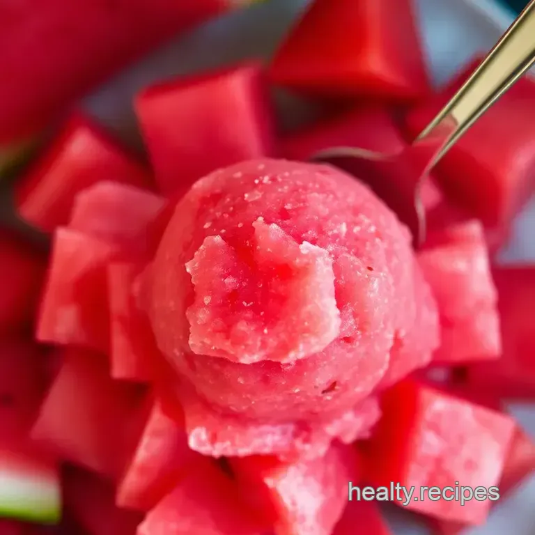 Chilled Watermelon Bliss: Frozen Watermelon Sorbet presentation