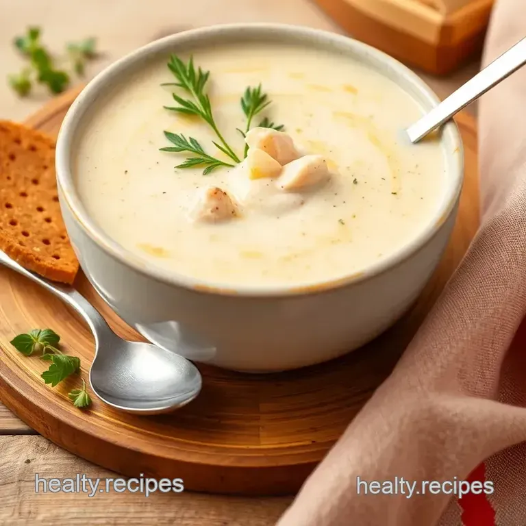 Easy Creamy Chicken Artichoke Soup Recipe presentation