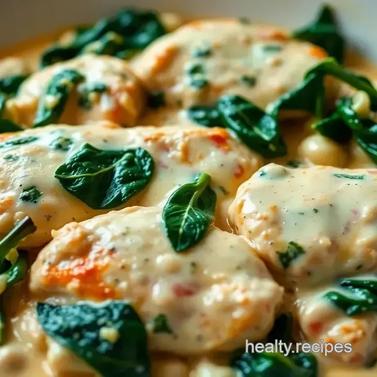 Creamy Chicken Florentine with Lemon-Garlic Orzo