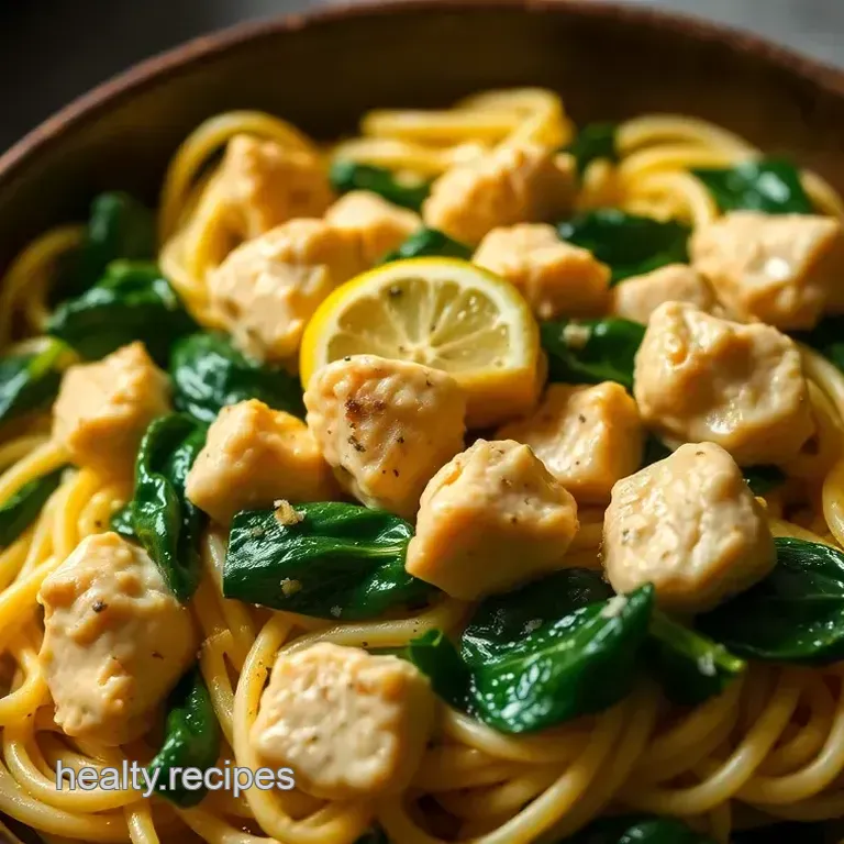Creamy Lemon Chicken and Spinach Pasta