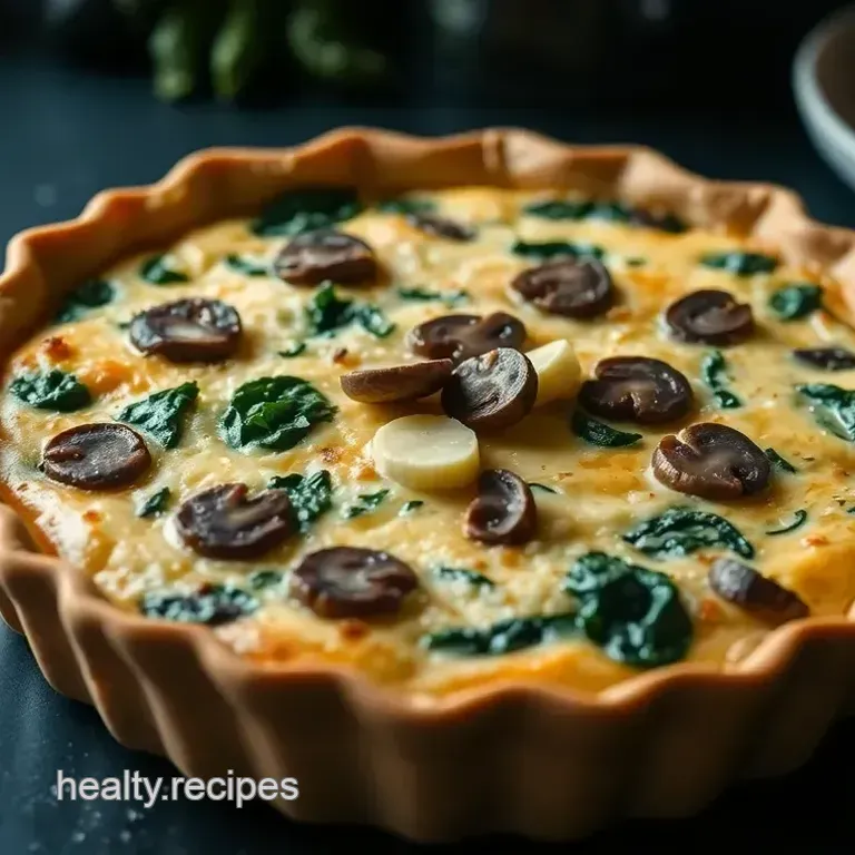 Creamy Mushroom and Spinach Quiche