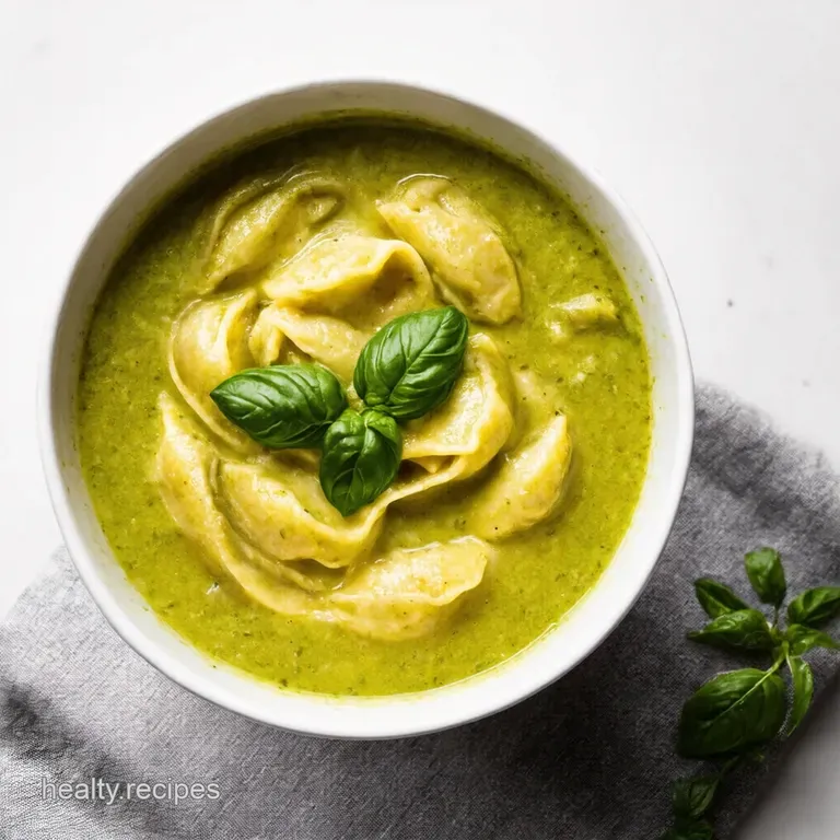 Creamy Tomato and Pesto Tortellini Soup