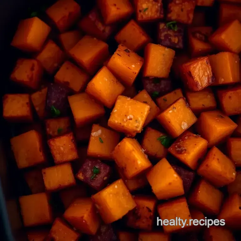 Crispy Air Fryer Butternut Squash Cubes – Sweet Savoury and Effortlessly Delicious presentation