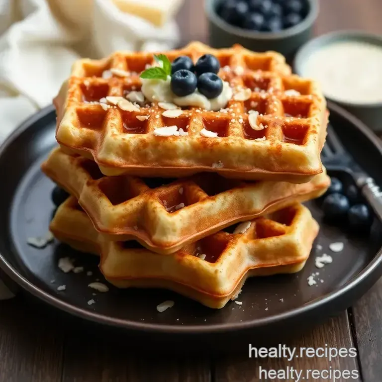 Crispy &amp Delicious Almond Flour Waffles presentation