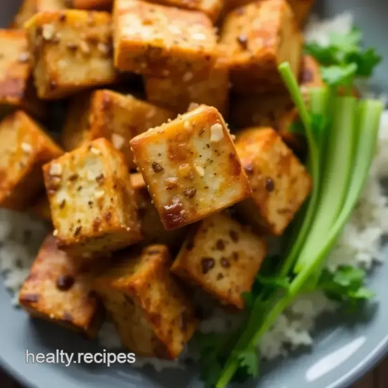 Crispy Maple Garlic Tofu Bites presentation