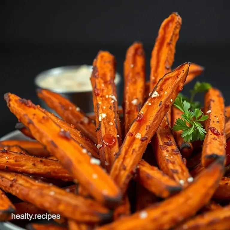 Crispy Oven-Baked Sweet Potato Fries (The Proper Way!) presentation