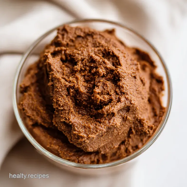 Decadent Dark Chocolate Brownie Batter Hummus presentation