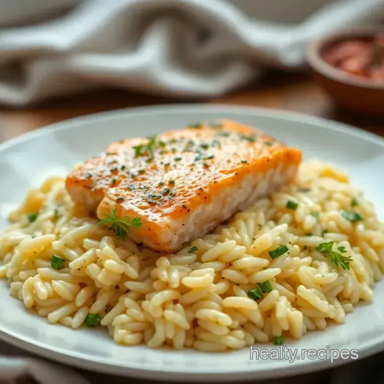 Garlic-Infused Sautéed Salmon Risotto